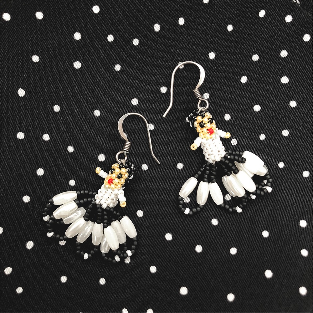 Handmade Beaded Dancin Ladies Tassel Earrings